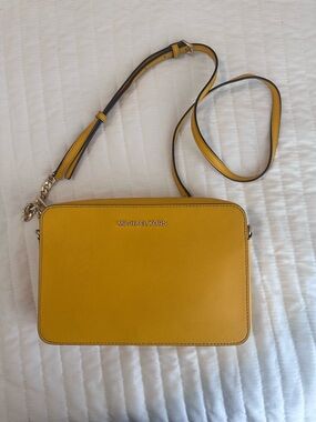 Michael Kors Mustard Yellow Saffiano Crossbody Bag
